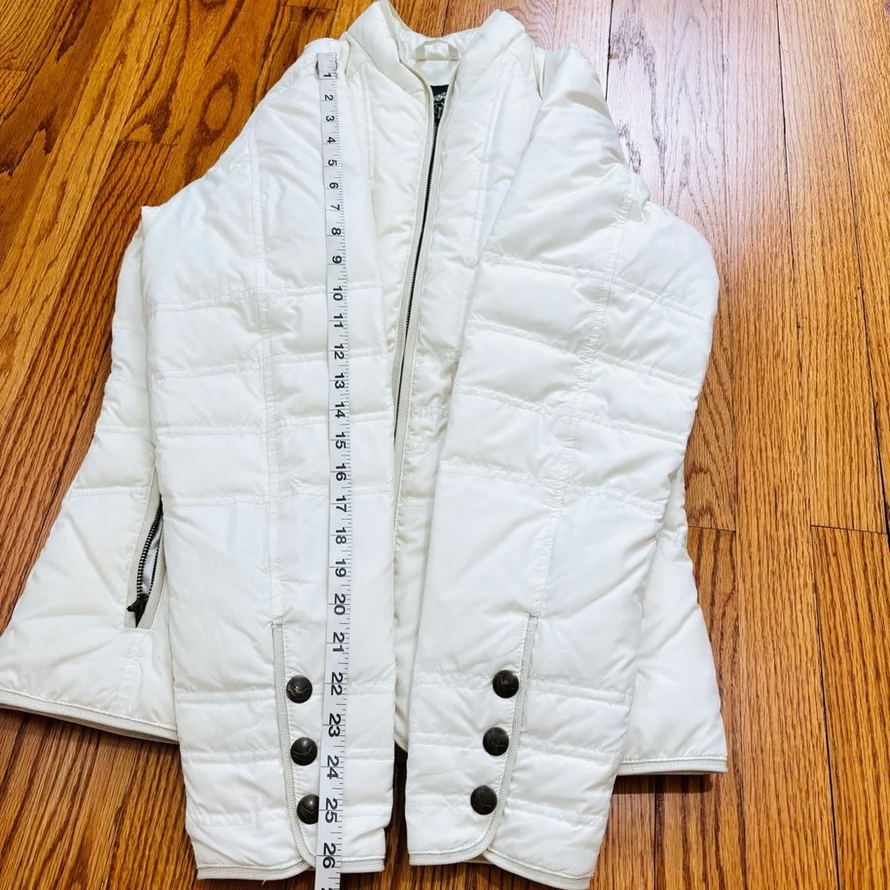 Eddie Bauer Y2K white sportsman goose down zip up quilted jacket puffer coat M/T